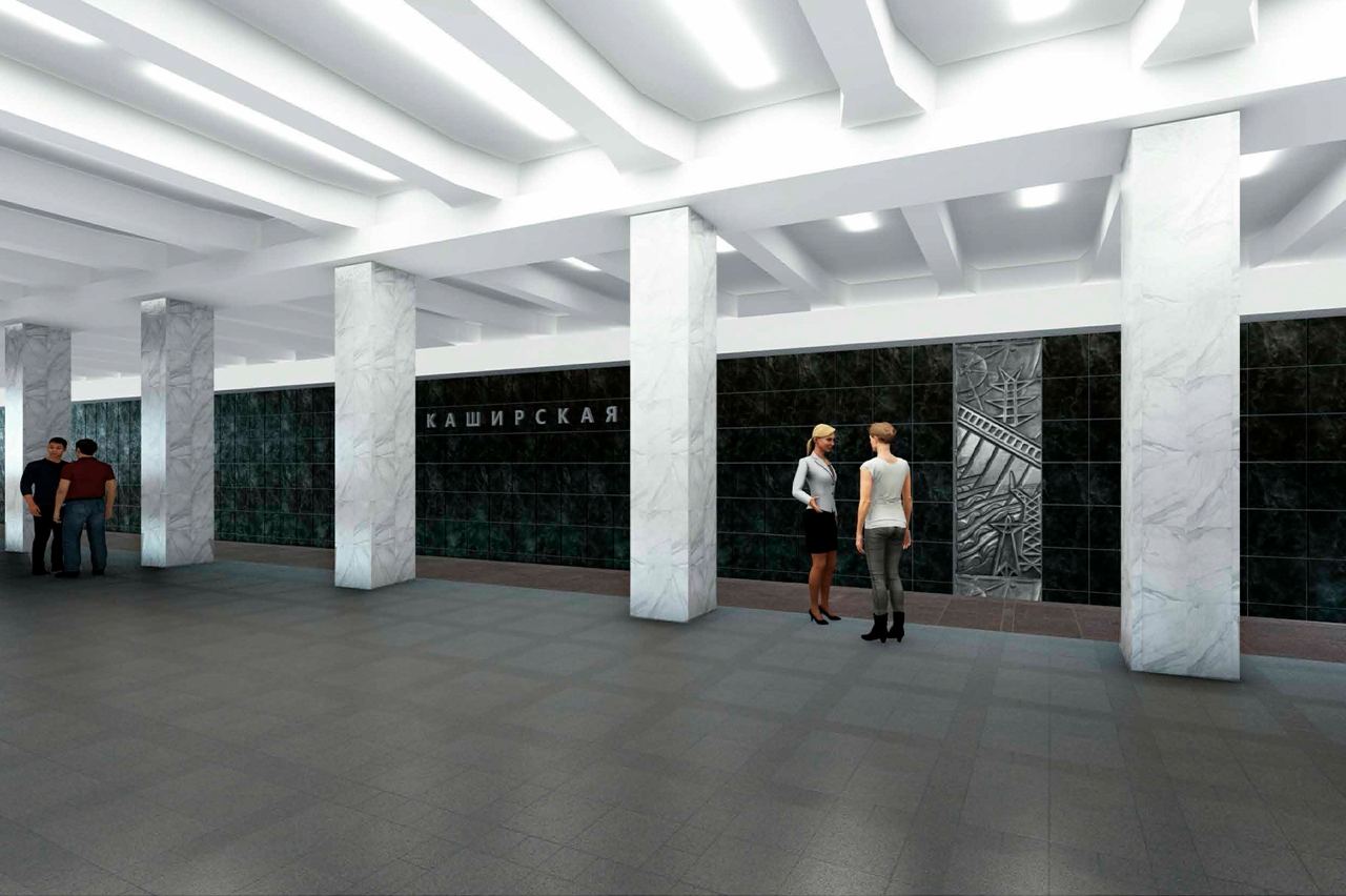 Завершена внутренняя отделка пассажирской зоны западного вестибюля станции «Каширская» БКЛ метро